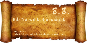 Böschatt Bernadett névjegykártya