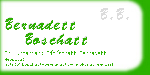 bernadett boschatt business card